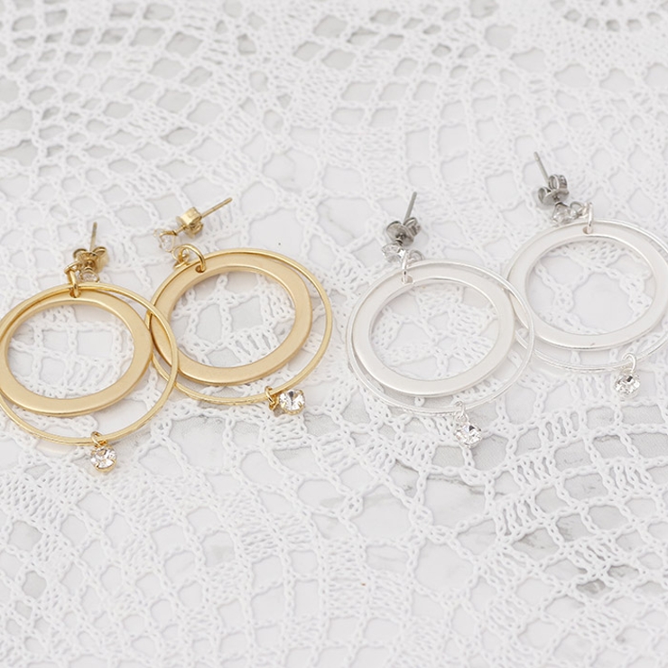 ピアス サージカルステンレス ダブルサークルフレーム＆ジュエル | ピアス専門店HOMESLICEPRODUCTIONS | 詳細画像3 