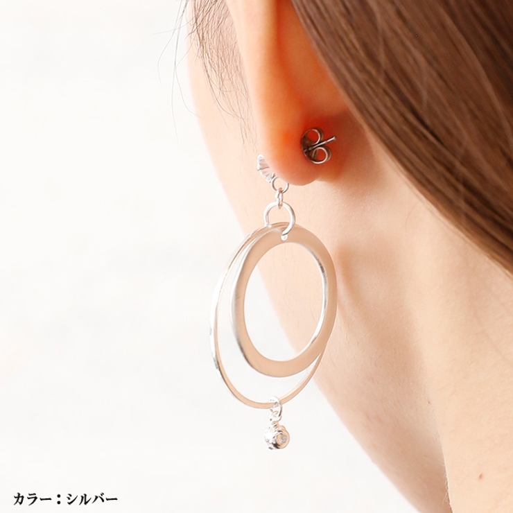 ピアス サージカルステンレス ダブルサークルフレーム＆ジュエル | ピアス専門店HOMESLICEPRODUCTIONS | 詳細画像5 