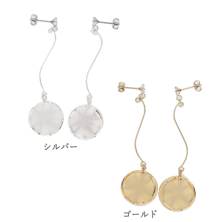 ピアス サージカルステンレス ウェーブスティック×ラウンドプレート＆フレーム | ピアス専門店HOMESLICEPRODUCTIONS | 詳細画像2 