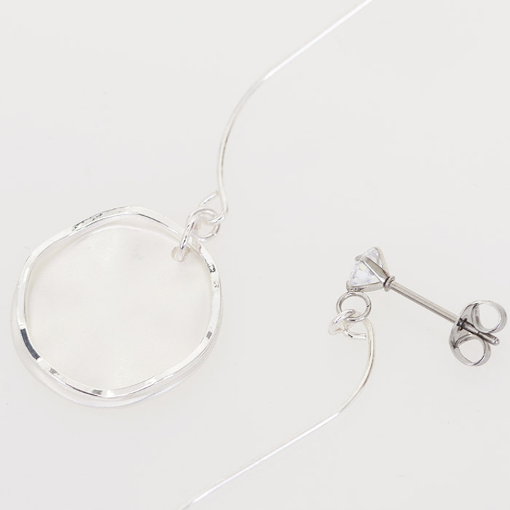 ピアス サージカルステンレス ウェーブスティック×ラウンドプレート＆フレーム | ピアス専門店HOMESLICEPRODUCTIONS | 詳細画像6 