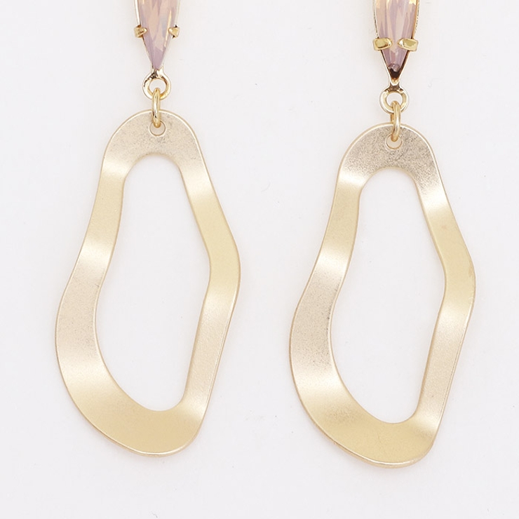 ピアス サージカルステンレス 変形サークルフレーム＆ジュエル | ピアス専門店HOMESLICEPRODUCTIONS | 詳細画像3 