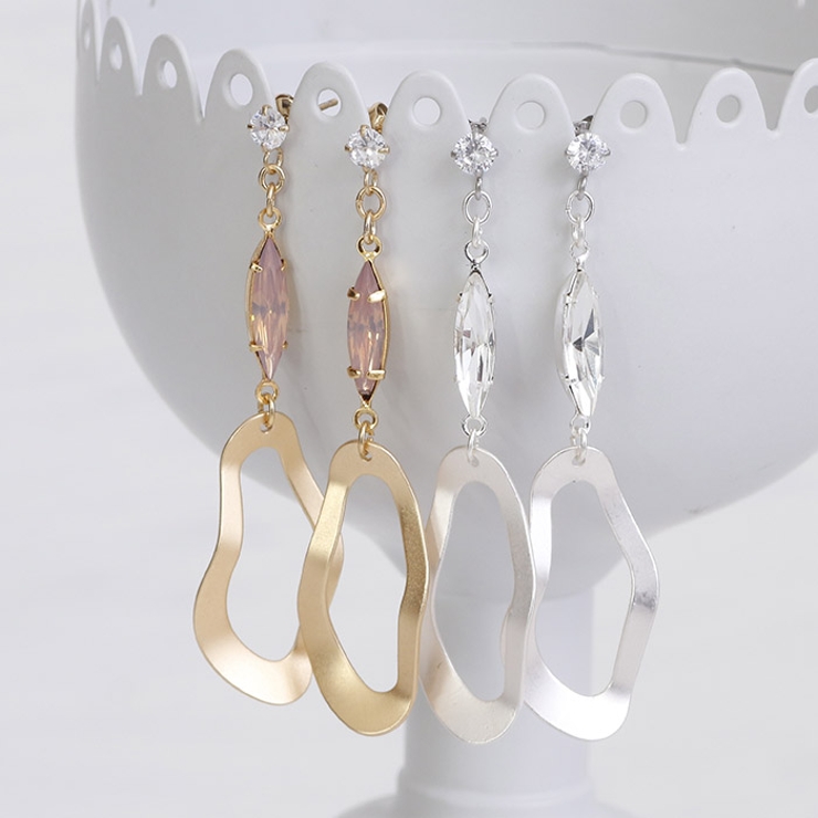 ピアス サージカルステンレス 変形サークルフレーム＆ジュエル | ピアス専門店HOMESLICEPRODUCTIONS | 詳細画像10 