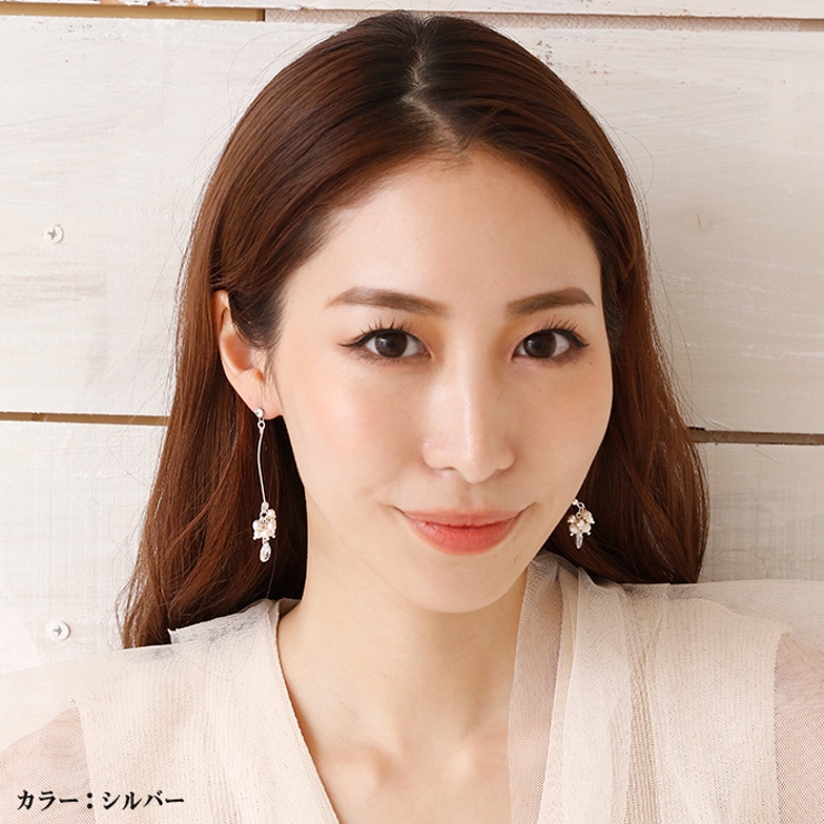 ピアス サージカルステンレス ウェーブスティック×淡水パールビーズ＆ジュエル | ピアス専門店HOMESLICEPRODUCTIONS | 詳細画像8 