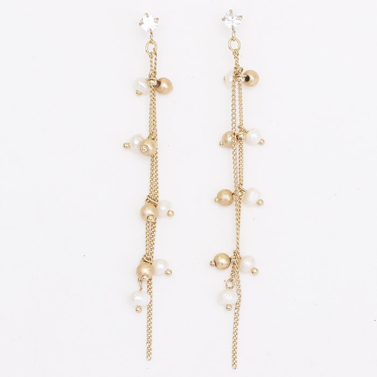 ピアス サージカルステンレス 淡水パール＆ビーズ×チェーン | ピアス専門店HOMESLICEPRODUCTIONS | 詳細画像6 