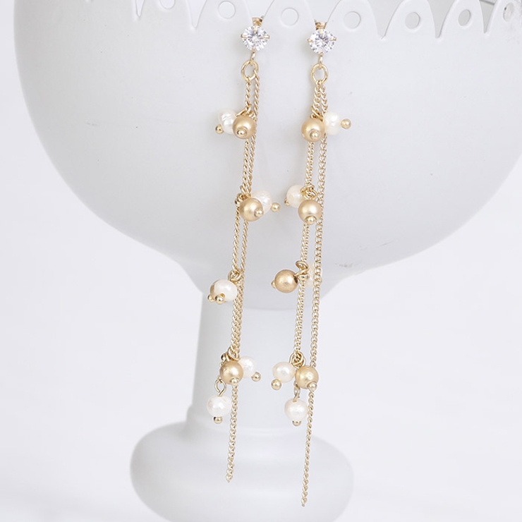 ピアス サージカルステンレス 淡水パール＆ビーズ×チェーン | ピアス専門店HOMESLICEPRODUCTIONS | 詳細画像7 