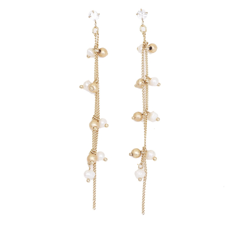 ピアス サージカルステンレス 淡水パール＆ビーズ×チェーン | ピアス専門店HOMESLICEPRODUCTIONS | 詳細画像1 