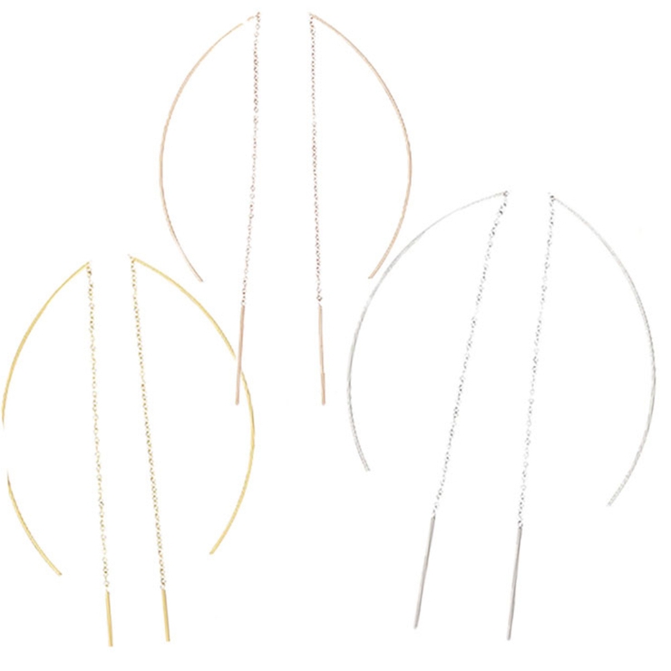 ピアス サージカルステンレス シンプルチェーン＆スティック×カーブスティック | ピアス専門店HOMESLICEPRODUCTIONS | 詳細画像1 