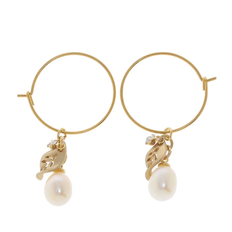 パール | ピアス サージカルステンレス ジュエル＆リーフ | ピアス専門店HOMESLICEPRODUCTIONS