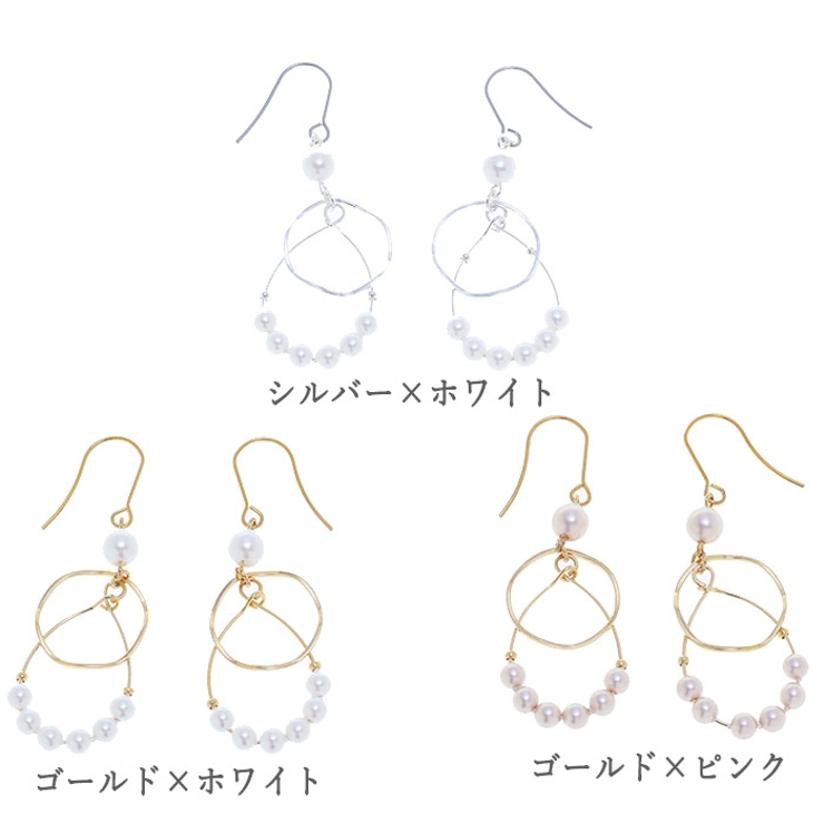 ピアス サージカルステンレス ダブルフレーム＆パール | ピアス専門店HOMESLICEPRODUCTIONS | 詳細画像2 