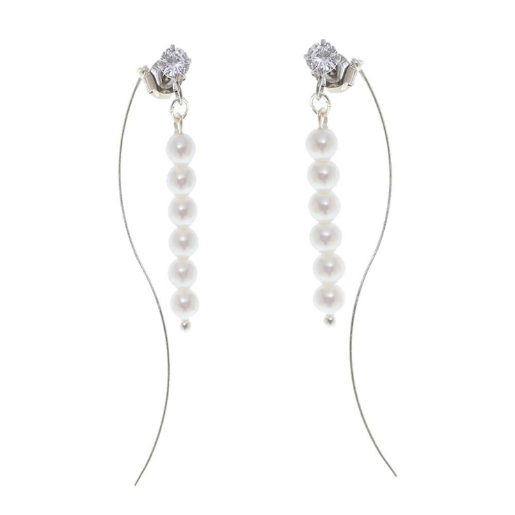 シルバー×ホワイト | ピアス サージカルステンレス 6パール | ピアス専門店HOMESLICEPRODUCTIONS