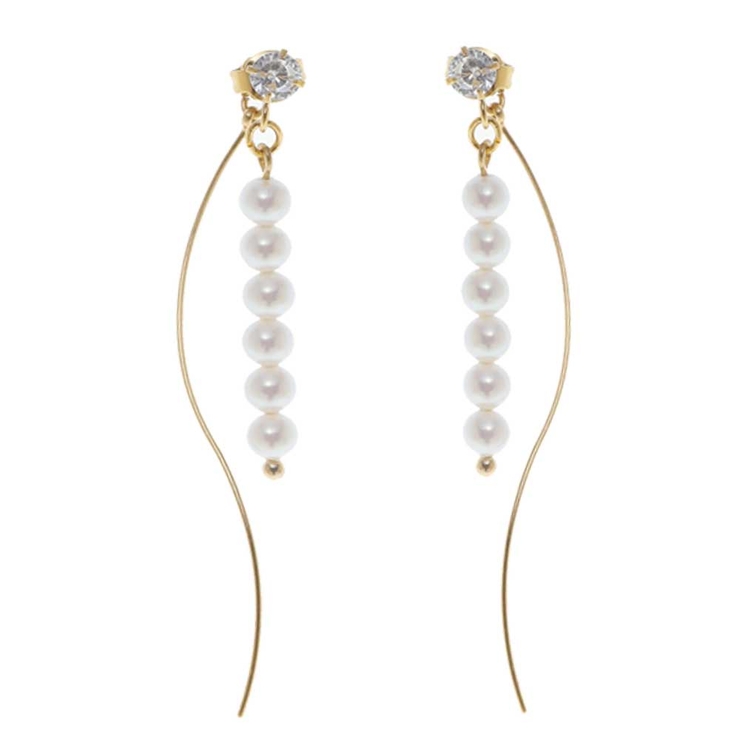 ゴールド×ホワイト | ピアス サージカルステンレス 6パール | ピアス専門店HOMESLICEPRODUCTIONS