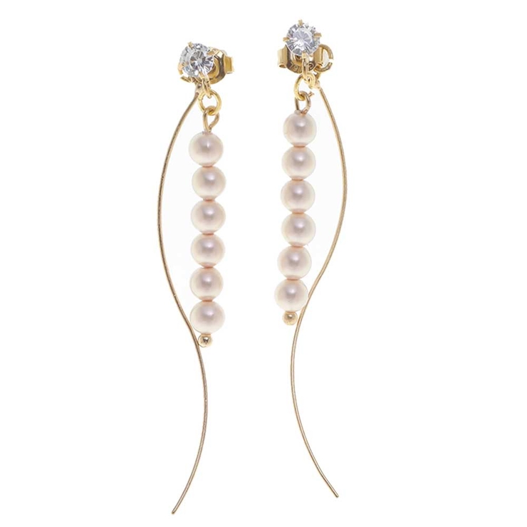 ゴールド×ピンク | ピアス サージカルステンレス 6パール | ピアス専門店HOMESLICEPRODUCTIONS