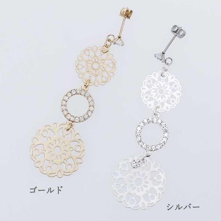 ピアス サージカルステンレス 透かしフラワー×ジュエルサークル | ピアス専門店HOMESLICEPRODUCTIONS | 詳細画像2 