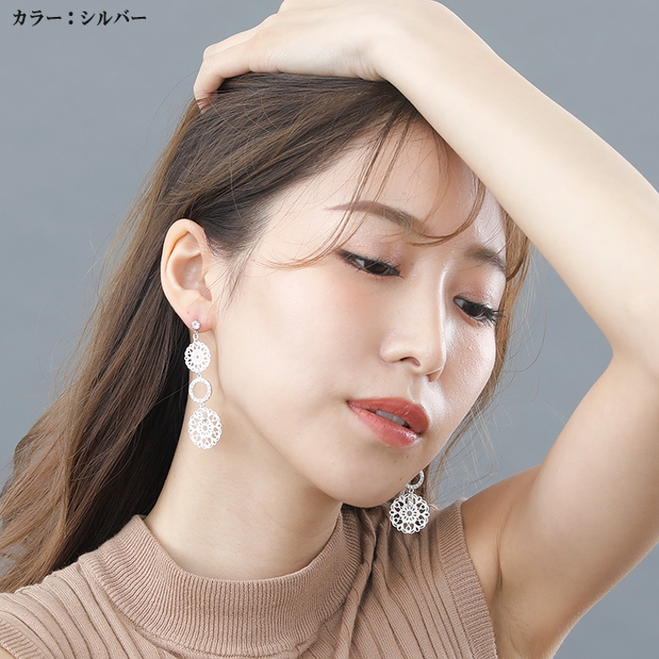 ピアス サージカルステンレス 透かしフラワー×ジュエルサークル | ピアス専門店HOMESLICEPRODUCTIONS | 詳細画像4 