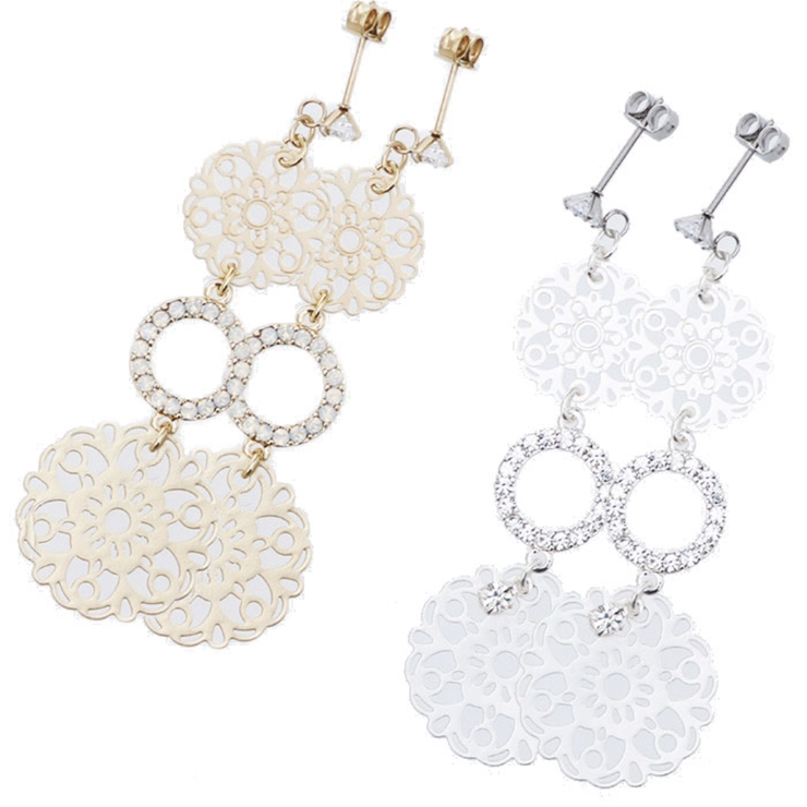 ピアス サージカルステンレス 透かしフラワー×ジュエルサークル | ピアス専門店HOMESLICEPRODUCTIONS | 詳細画像1 