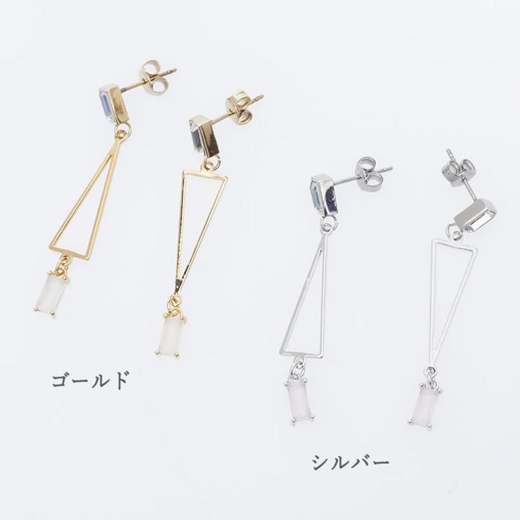 ピアス サージカルステンレス トライアングル＆ビジュー | ピアス専門店HOMESLICEPRODUCTIONS | 詳細画像2 