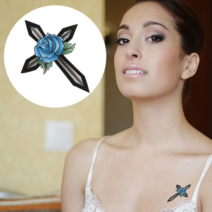 タトゥーシール クロスローズ【Halloween ハロウィン | ピアス専門店HOMESLICEPRODUCTIONS | 詳細画像1 