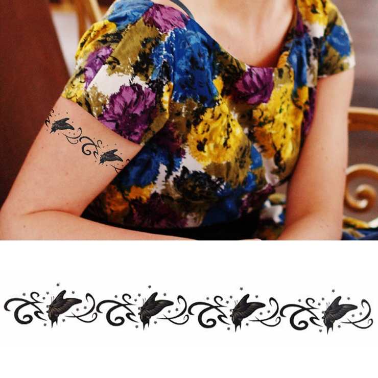 タトゥーシール ブラックバタフライ蝶々 | ピアス専門店HOMESLICEPRODUCTIONS | 詳細画像1 