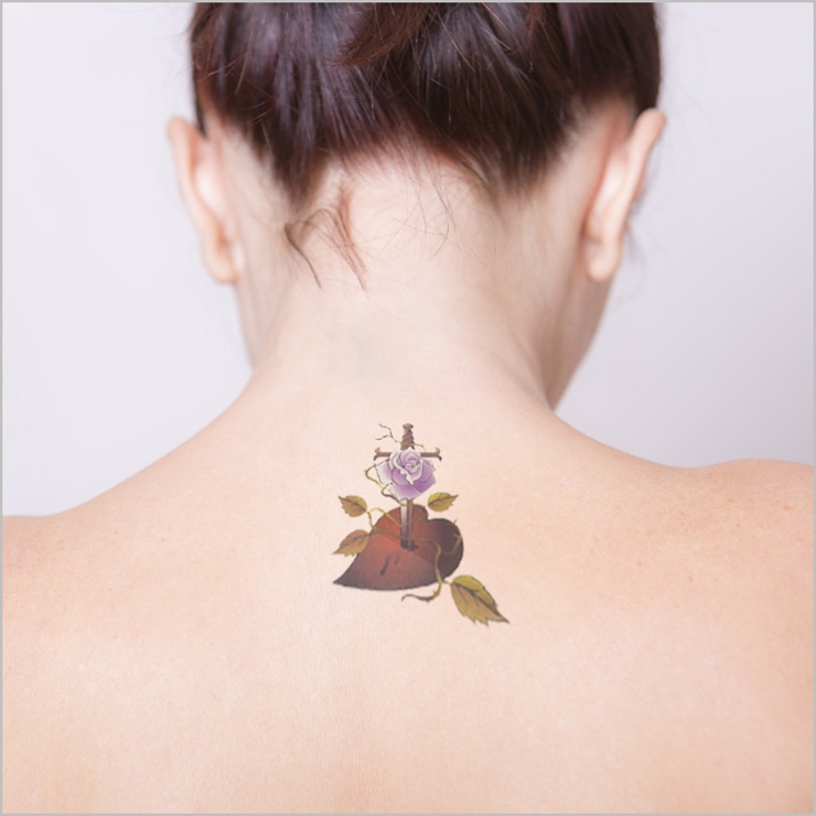 タトゥーシールスタックインハート&amp;ローズ 薔薇バラ | ピアス専門店HOMESLICEPRODUCTIONS | 詳細画像3 