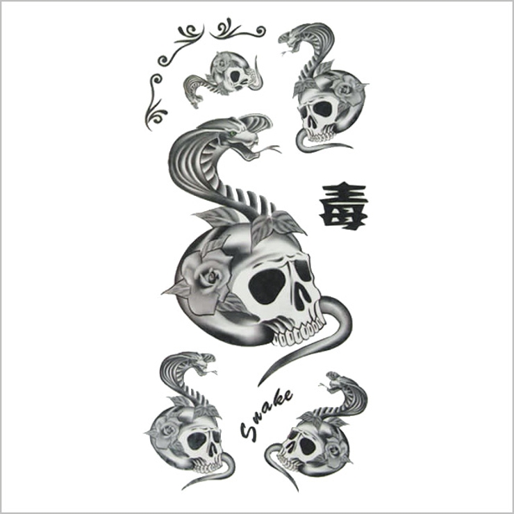 タトゥーシール スカル＆コブラ2 【Halloween | ピアス専門店HOMESLICEPRODUCTIONS | 詳細画像2 