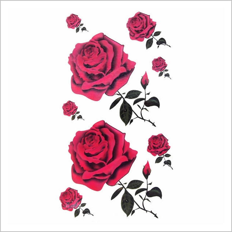 タトゥーシールレッドローズミックス バラ薔薇ばら | ピアス専門店HOMESLICEPRODUCTIONS | 詳細画像2 