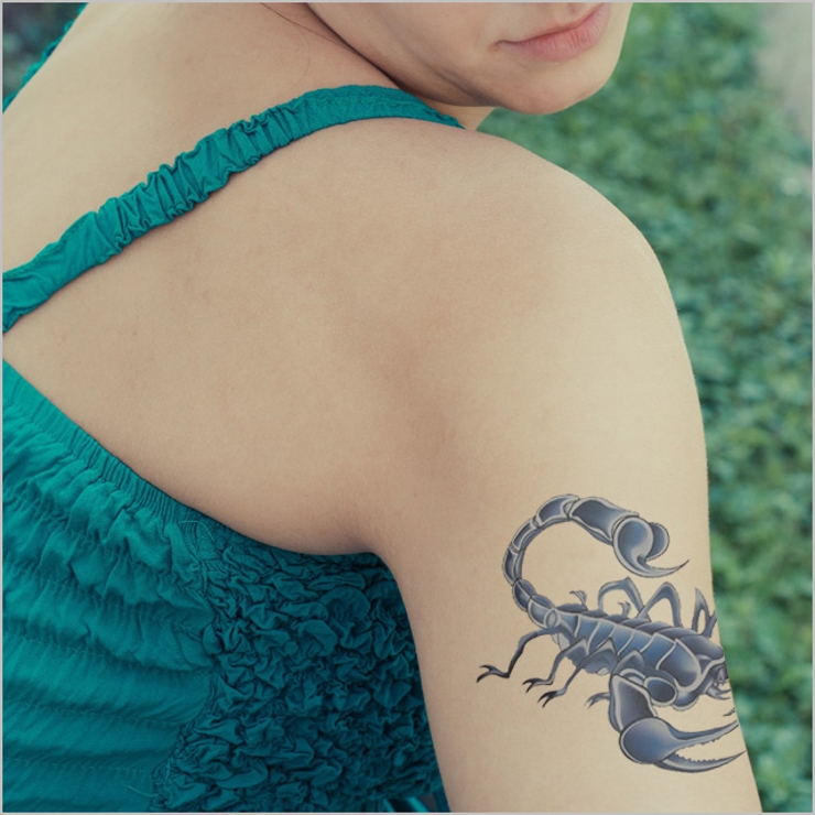 タトゥーシール スコーピオン2 さそりサソリ蠍 | ピアス専門店HOMESLICEPRODUCTIONS | 詳細画像3 