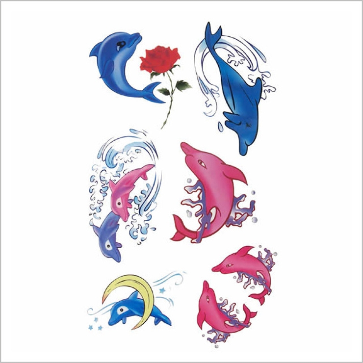タトゥーシールカラードルフィン イルカ | ピアス専門店HOMESLICEPRODUCTIONS | 詳細画像2 