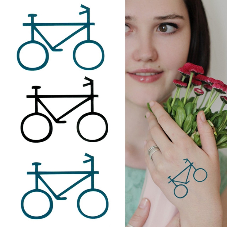 タトゥーシール 2枚セット ピクトグラム自転車【タトゥーシール | ピアス専門店HOMESLICEPRODUCTIONS | 詳細画像1 