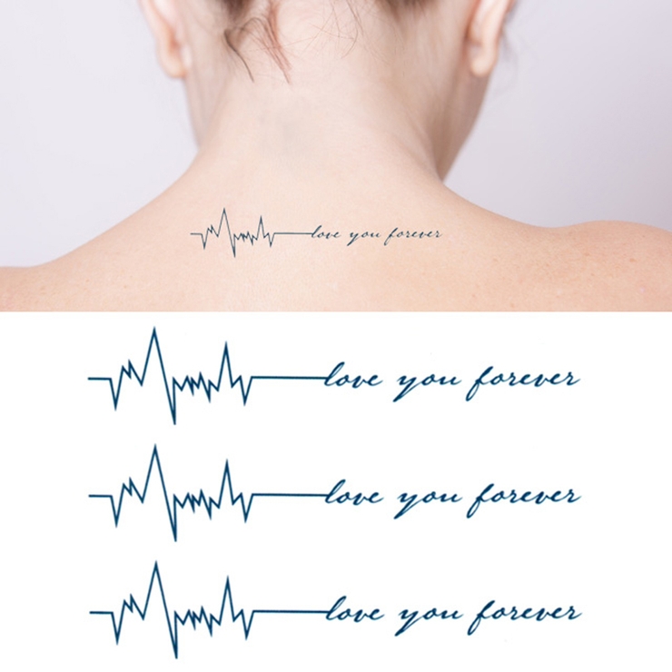 タトゥーシール 2枚セット 心電図 | ピアス専門店HOMESLICEPRODUCTIONS | 詳細画像1 