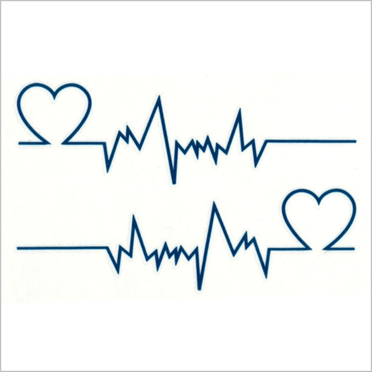 タトゥーシール 2枚セット 心電図ハート | ピアス専門店HOMESLICEPRODUCTIONS | 詳細画像2 