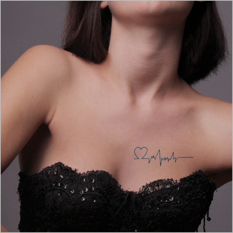 タトゥーシール 2枚セット 心電図ハート | ピアス専門店HOMESLICEPRODUCTIONS | 詳細画像3 