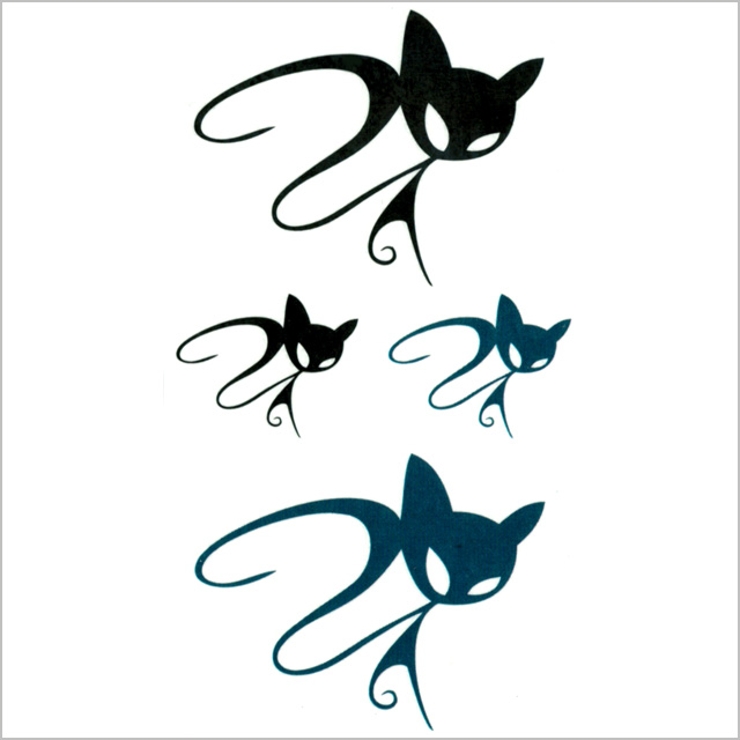 タトゥーシール 2枚セット キャットマーク猫ねこネコ | ピアス専門店HOMESLICEPRODUCTIONS | 詳細画像2 