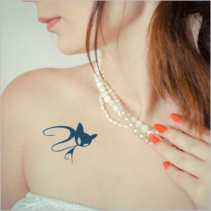 タトゥーシール 2枚セット キャットマーク猫ねこネコ | ピアス専門店HOMESLICEPRODUCTIONS | 詳細画像3 