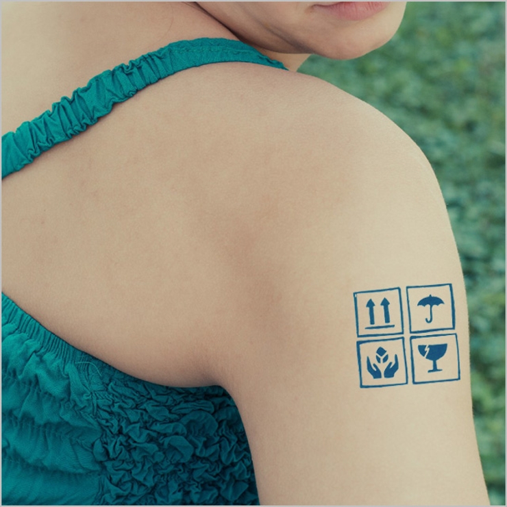 タトゥーシール 2枚セット アテンションマーク | ピアス専門店HOMESLICEPRODUCTIONS | 詳細画像3 