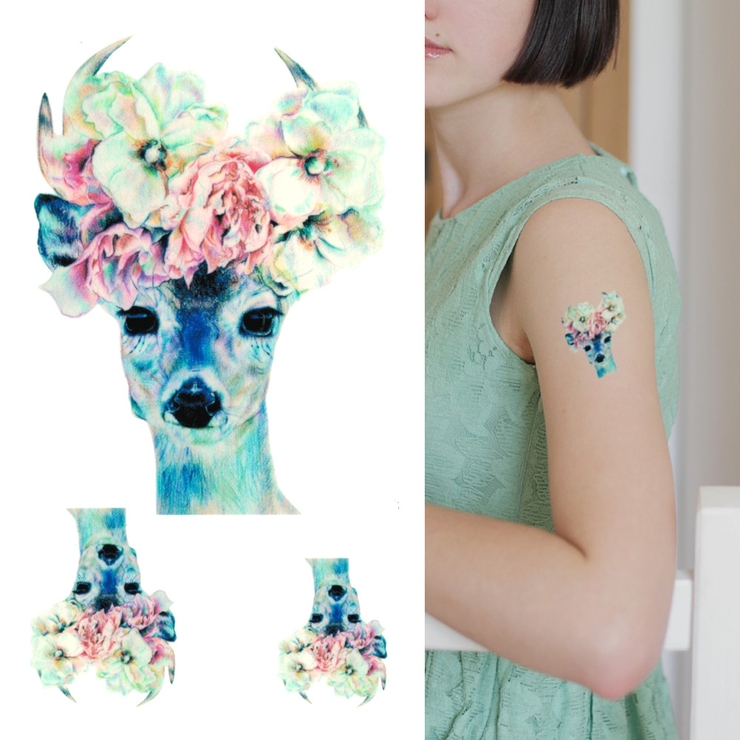 タトゥーシール 2枚セット deer | ピアス専門店HOMESLICEPRODUCTIONS | 詳細画像1 