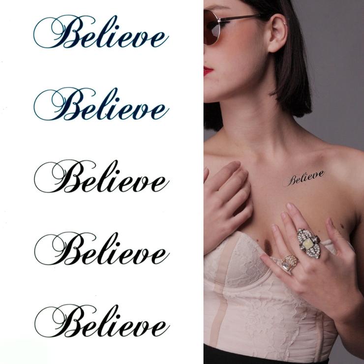 タトゥーシール 2枚セットBelieve【ボディーシール TATTOO | ピアス専門店HOMESLICEPRODUCTIONS | 詳細画像1 