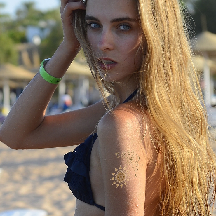 タトゥーシール ゴールド＆シルバー 2枚セット[品番：PW000003676