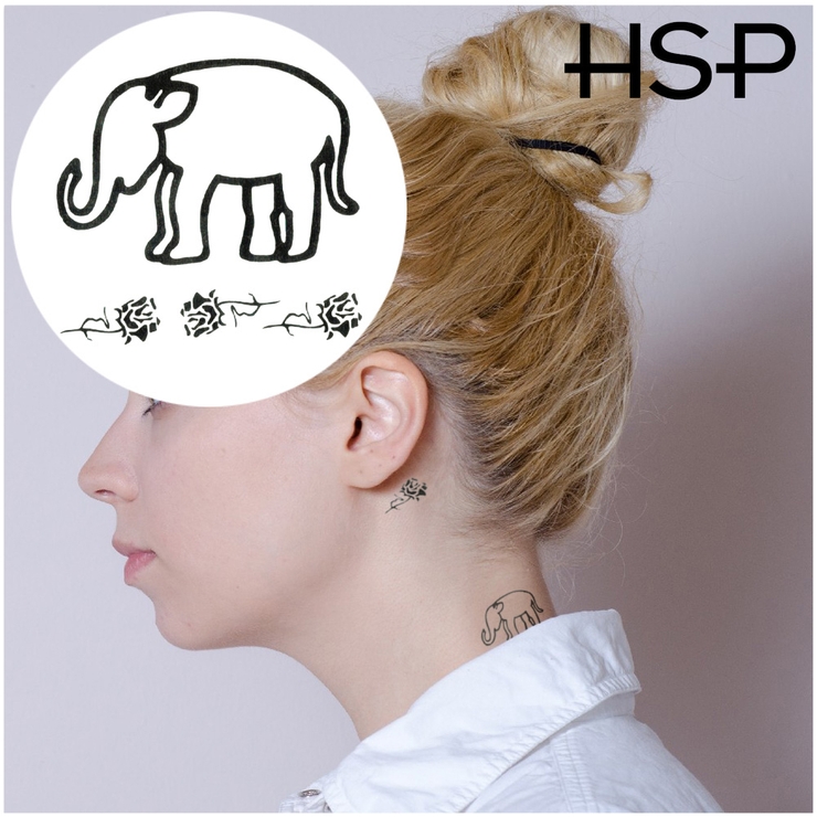 タトゥーシール 4枚セットローズ＆エレファント【タトゥーシール TATTOO | ピアス専門店HOMESLICEPRODUCTIONS | 詳細画像1 