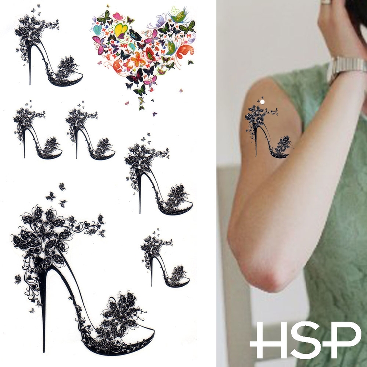 タトゥーシール バタフライヒール＆ハート | ピアス専門店HOMESLICEPRODUCTIONS | 詳細画像1 