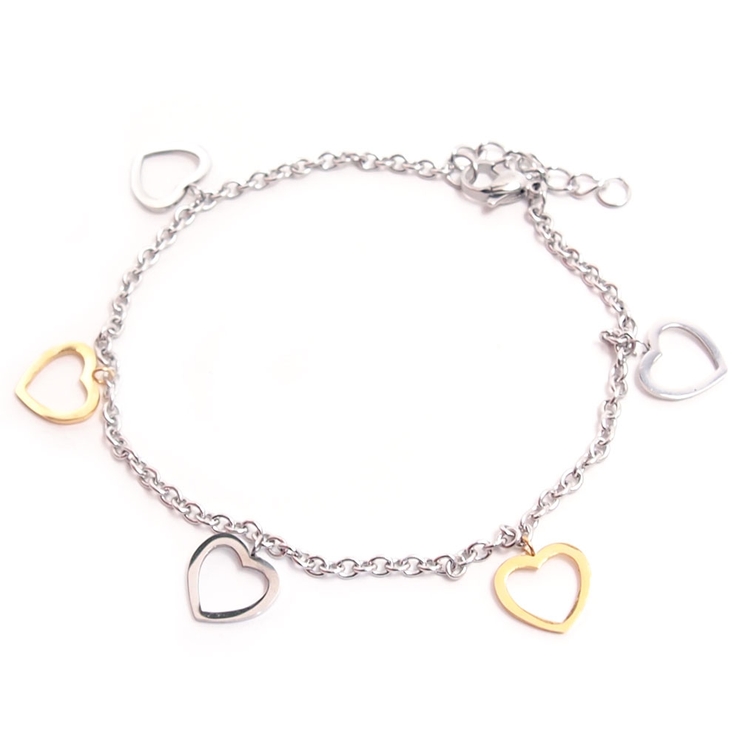 316Lサージカルステンレス ハートフレームチャーム アンクレット | ピアス専門店HOMESLICEPRODUCTIONS | 詳細画像1 