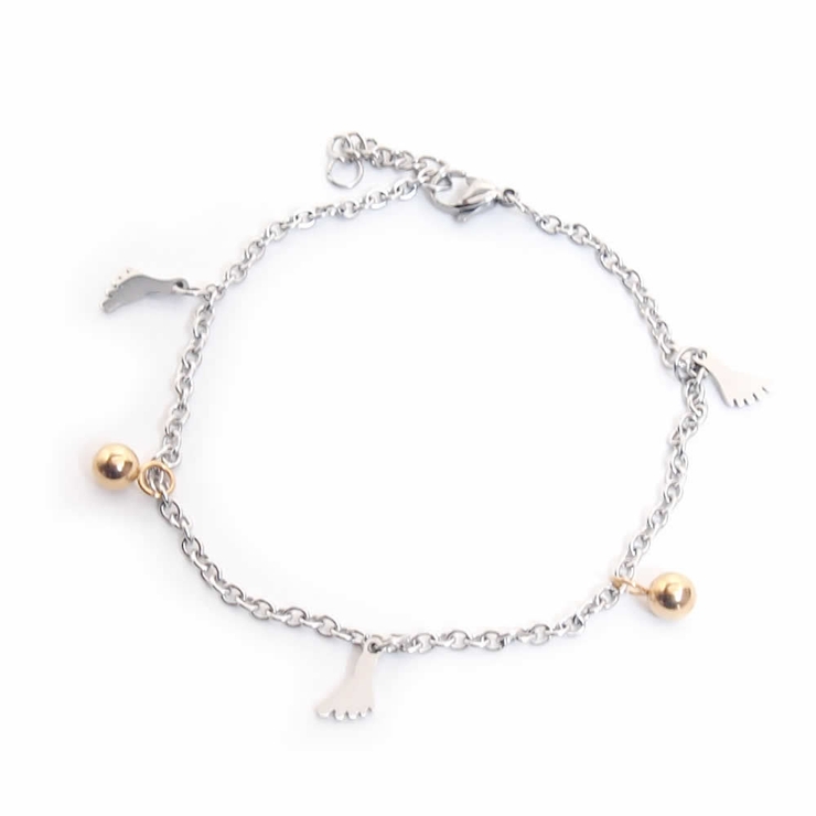 316Lサージカルステンレス フット＆ボールチャーム アンクレット | ピアス専門店HOMESLICEPRODUCTIONS | 詳細画像1 