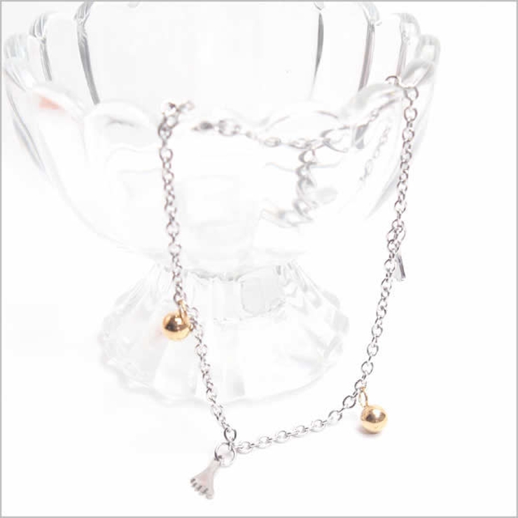 316Lサージカルステンレス フット＆ボールチャーム アンクレット | ピアス専門店HOMESLICEPRODUCTIONS | 詳細画像3 