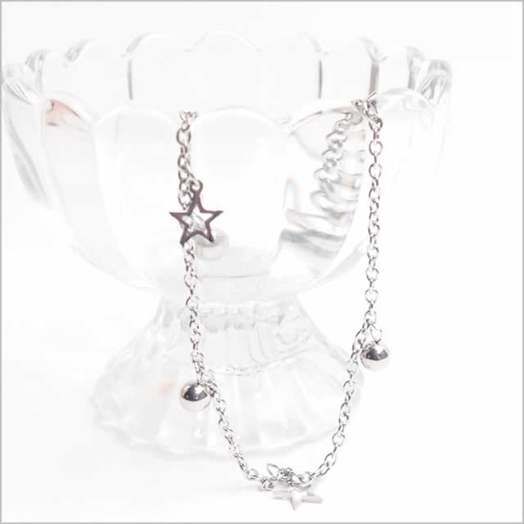 316Lサージカルステンレス スター＆ボールチャーム アンクレット | ピアス専門店HOMESLICEPRODUCTIONS | 詳細画像3 