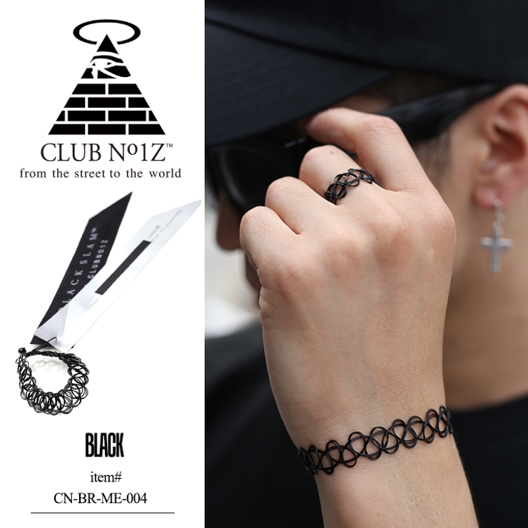 b系ヒップホップストリート系ファッションメンズレディースブレスレット【CN-BR-ME-004】≪THEMYSTICFORCEワイヤータトゥーブレスレット≫クラブノイズCLUBNO1ZアンクレットアクセサリーFサイズ男女兼用正規品02P09Jul16