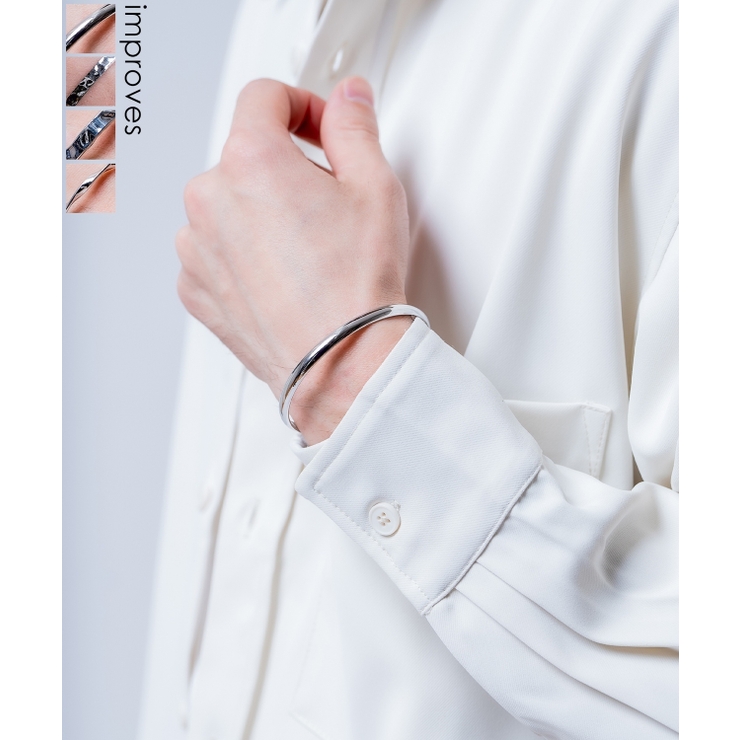 シルバーハーフバングルブレスレット メンズ レディース | improves | 詳細画像1 