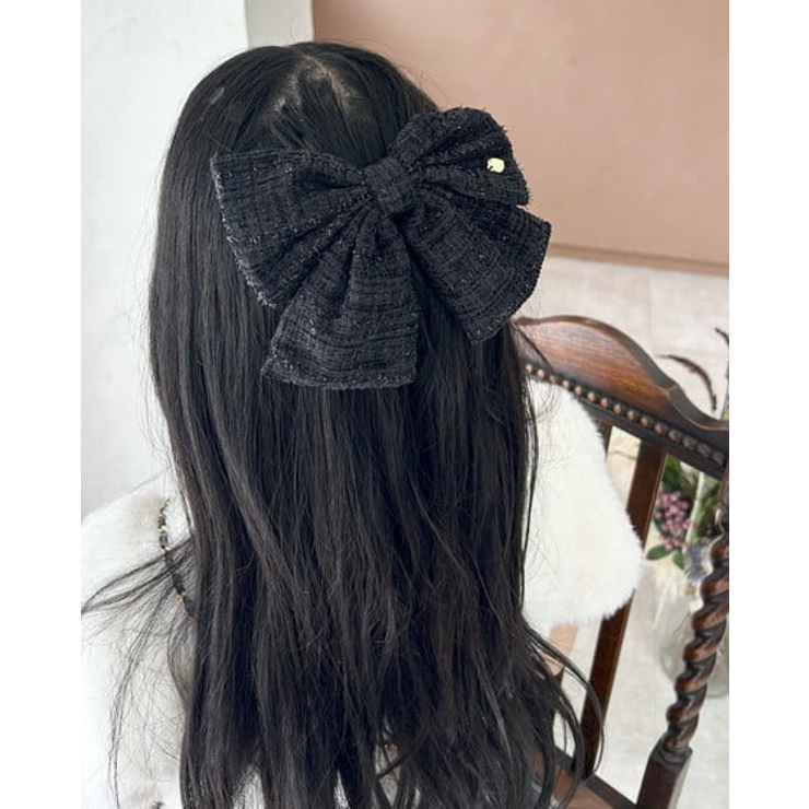 クロ | ツイードリボンバレッタ | INGNI 