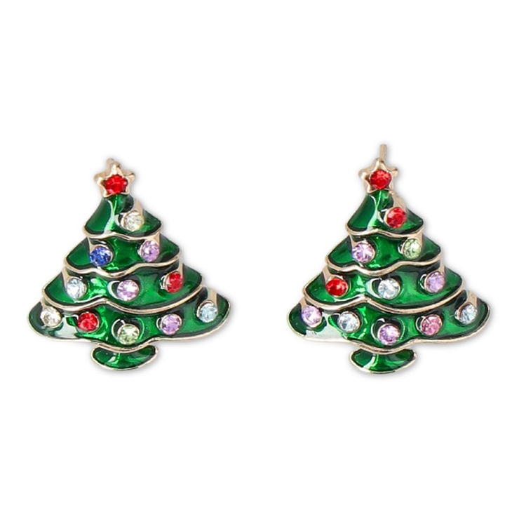 グリーンオニキスXmasツリーカービングピアスチャーム グリーンオニキスXmasツリーカービングピアスチャーム