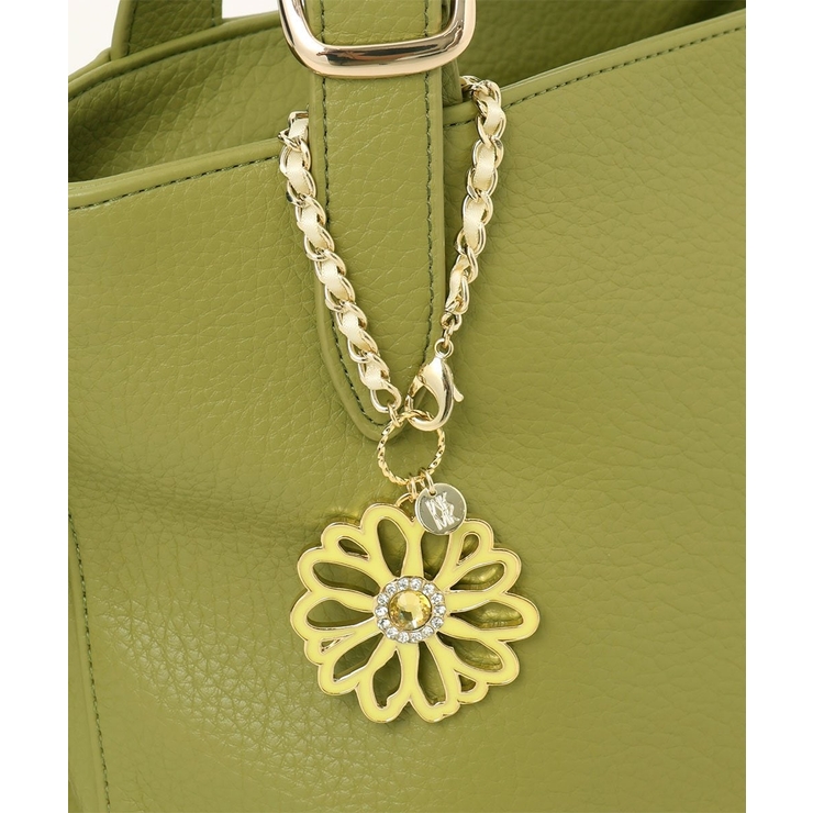 イエロー | BIGフラワーチェーンリボンチャーム | MK MICHEL KLEIN BAG