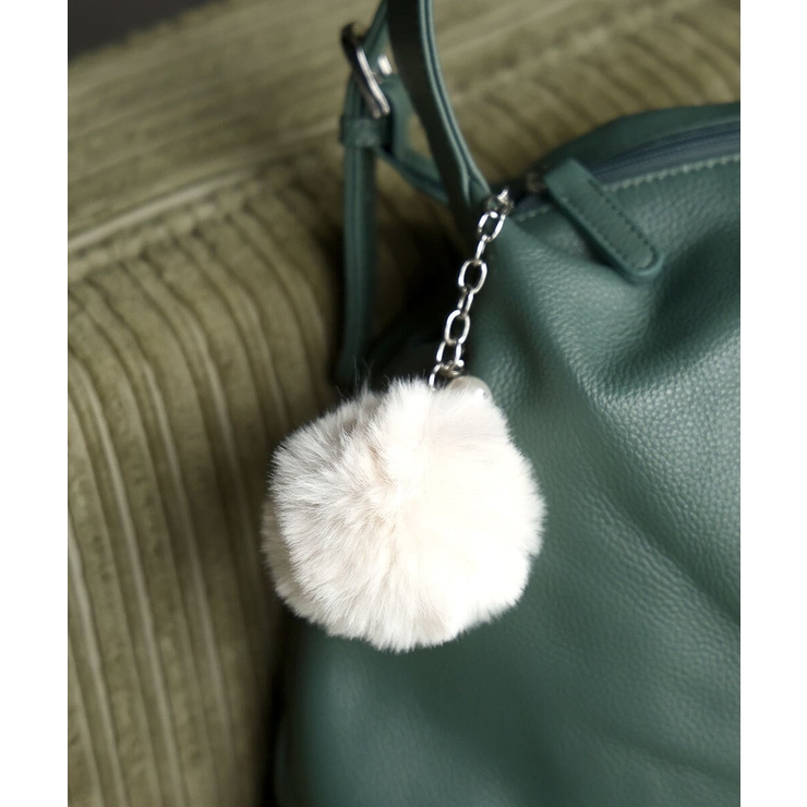 アイボリー | パールモチーフ付きファーチャーム | MK MICHEL KLEIN BAG