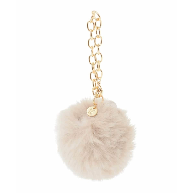 ベージュ | パールモチーフ付きファーチャーム | MK MICHEL KLEIN BAG